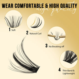 QUEWEL Lash Clusters 320Pcs packaging