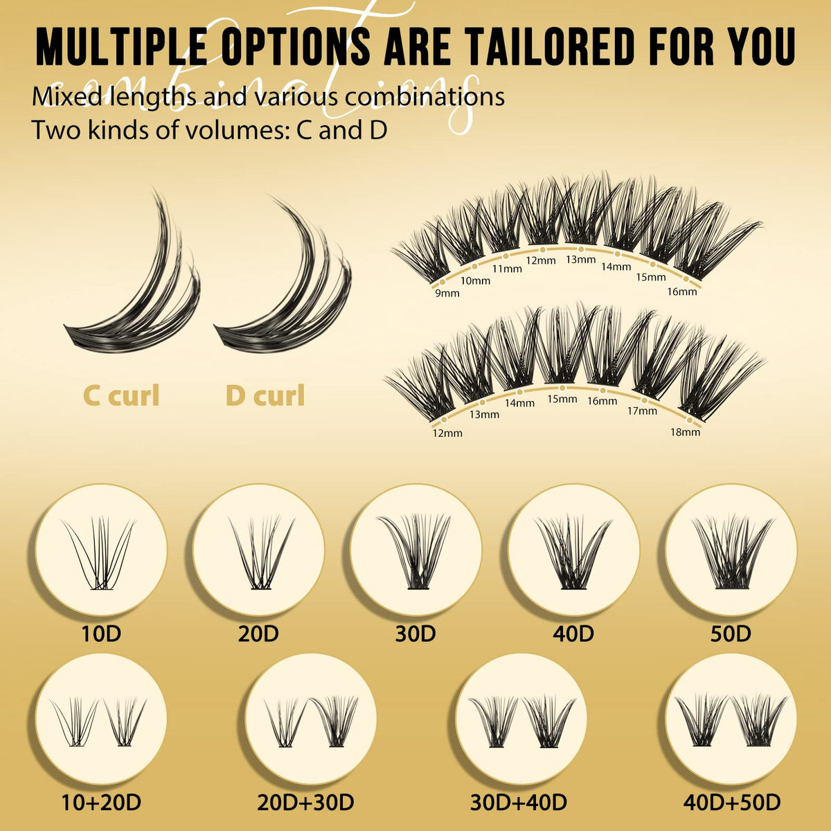QUEWEL Lash Clusters 320Pcs packaging front view