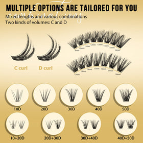 QUEWEL Lash Clusters 320Pcs packaging front view