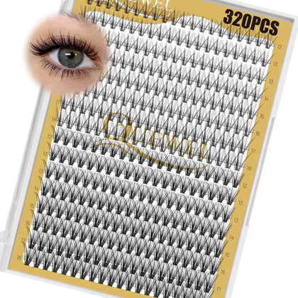 QUEWEL Lash Clusters 320Pcs tray front view