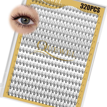 QUEWEL Lash Clusters 320Pcs tray front view