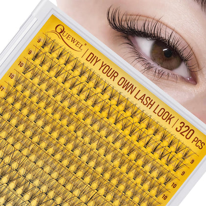 QUEWEL Lash Clusters 320Pcs tray front view