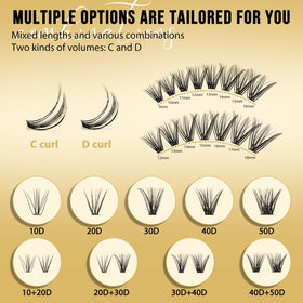 QUEWEL Lash Clusters 320Pcs with application tools