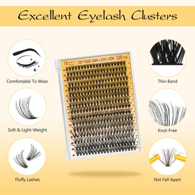 QUEWEL Lash Clusters Kit 30D lash clusters close-up