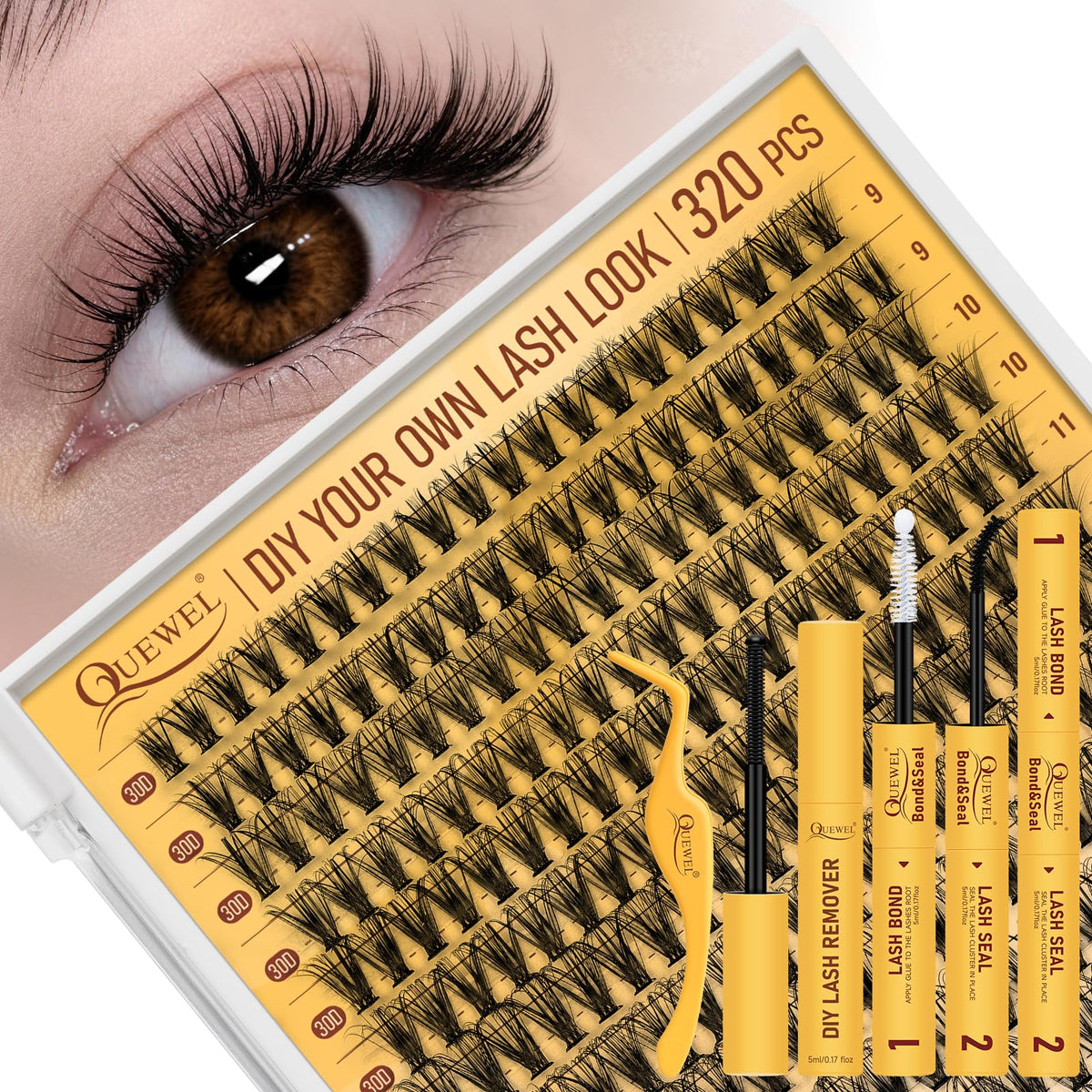 QUEWEL Lash Clusters Kit 320 pcs packaging front view