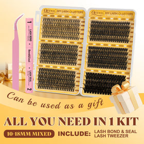 QUEWEL Lash Clusters Kit compact packaging for travel