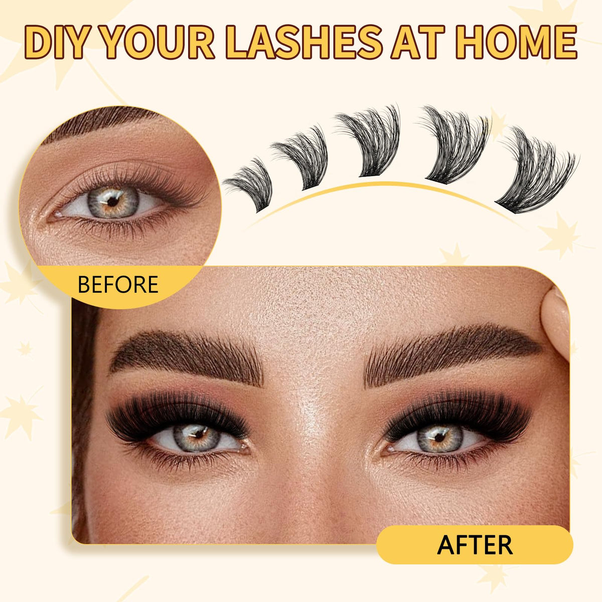 QUEWEL Lash Clusters Kit components laid out