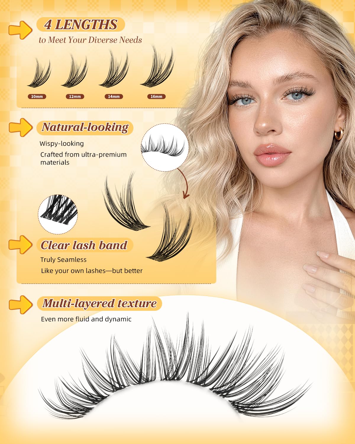 QUEWEL Lash Clusters Kit packaging showing contents