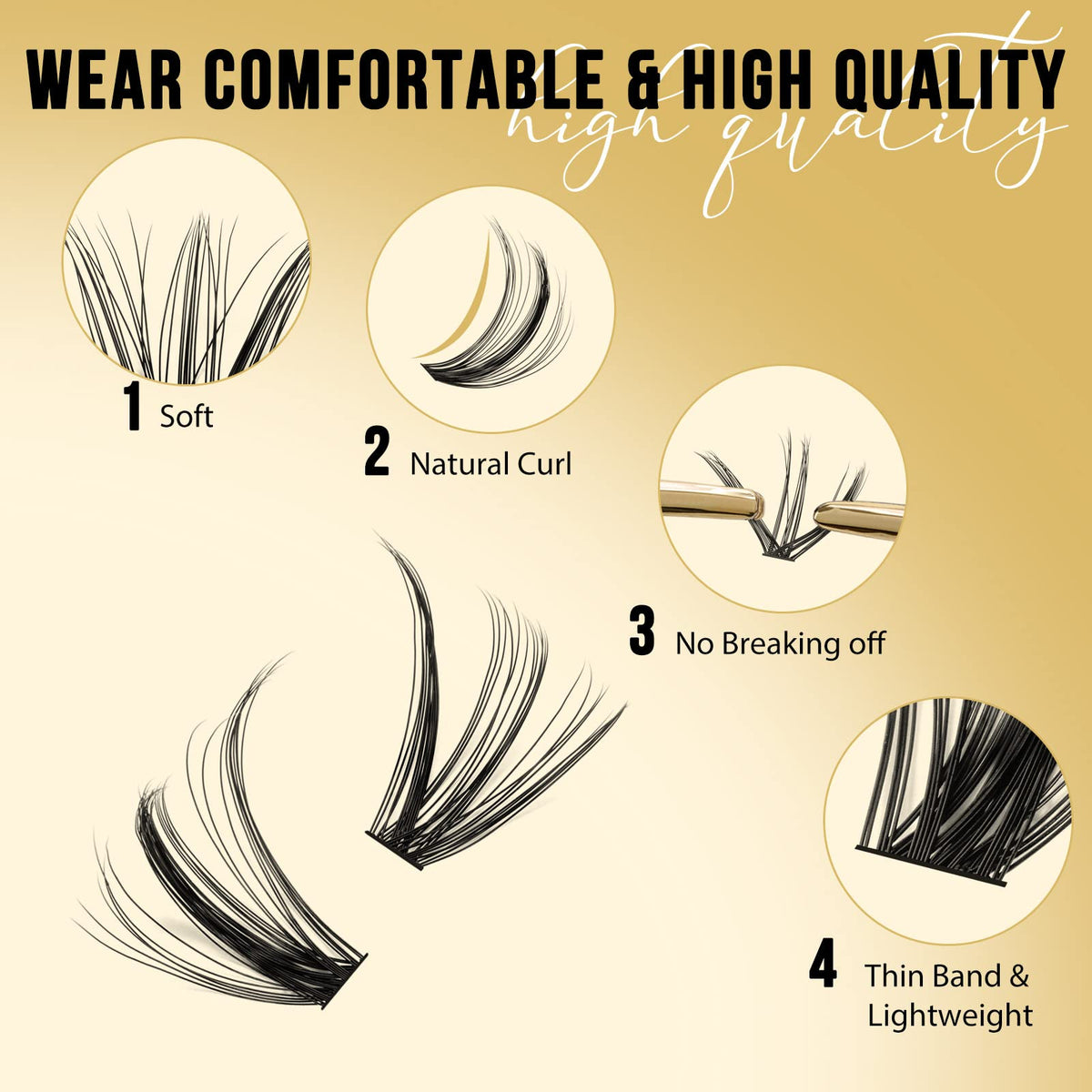 QUEWEL Lash Clusters packaging side view