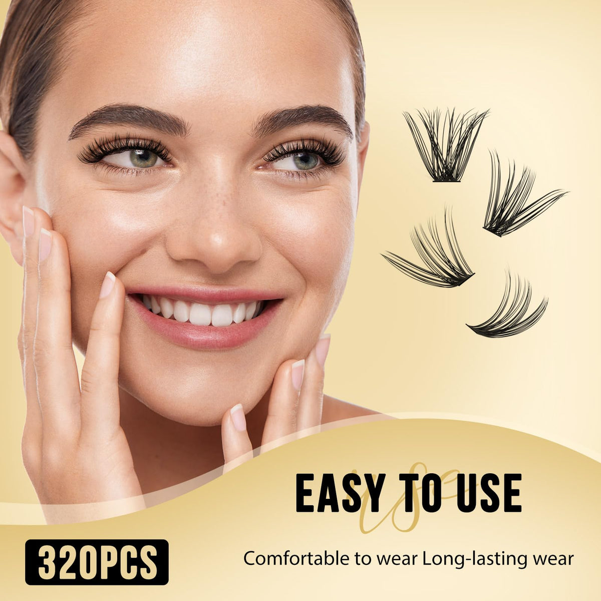 QUEWEL Lash Clusters showing easy removal design