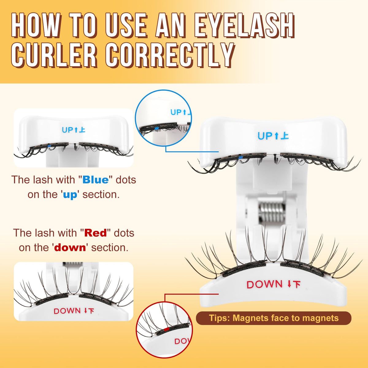 QUEWEL Magnetic Eyelashes on model's eyes