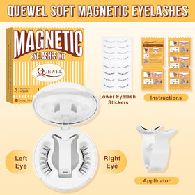 QUEWEL Magnetic Eyelashes on model's eyes