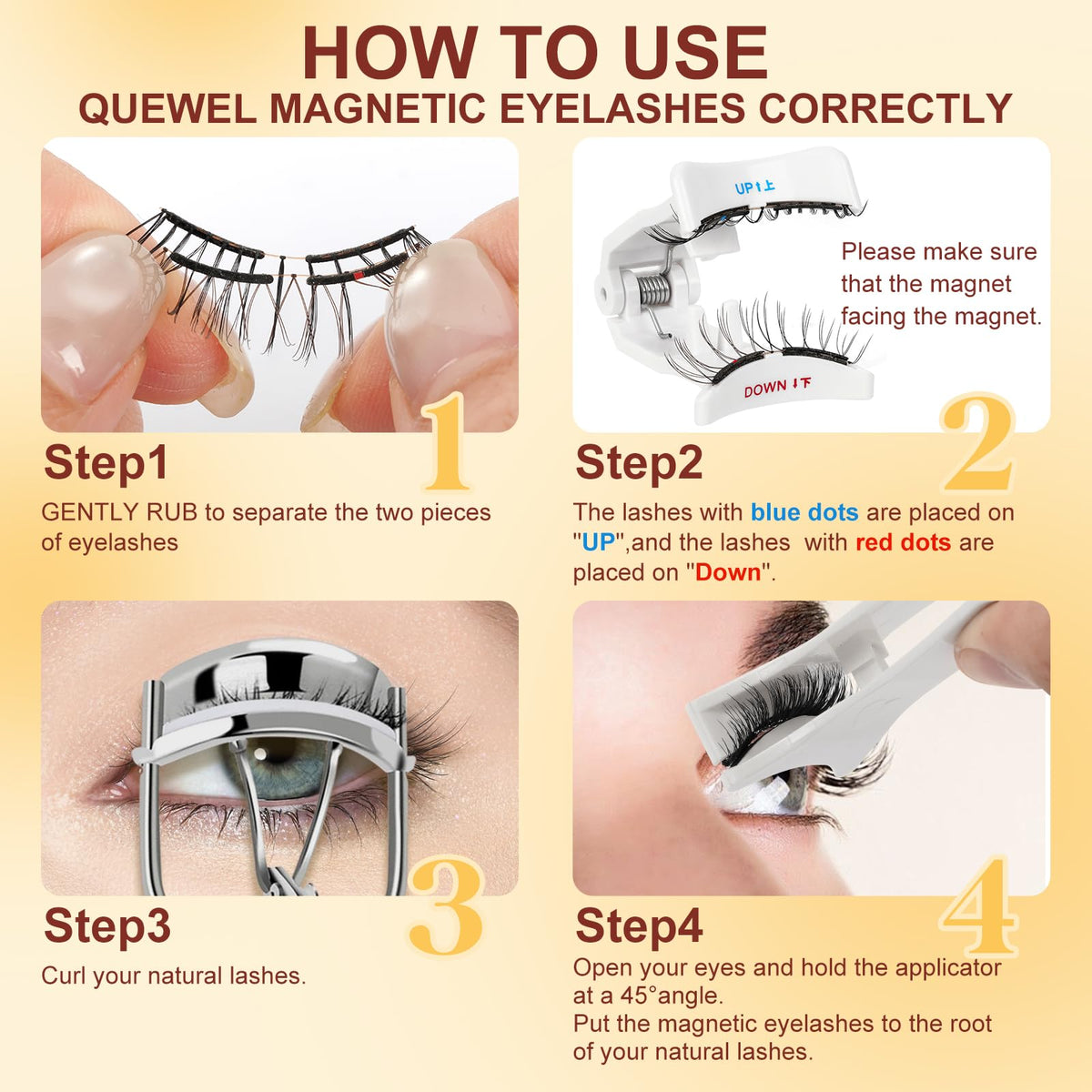 QUEWEL Magnetic Eyelashes packaging