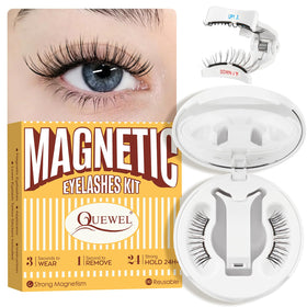 QUEWEL Magnetic Eyelashes with Applicator front view