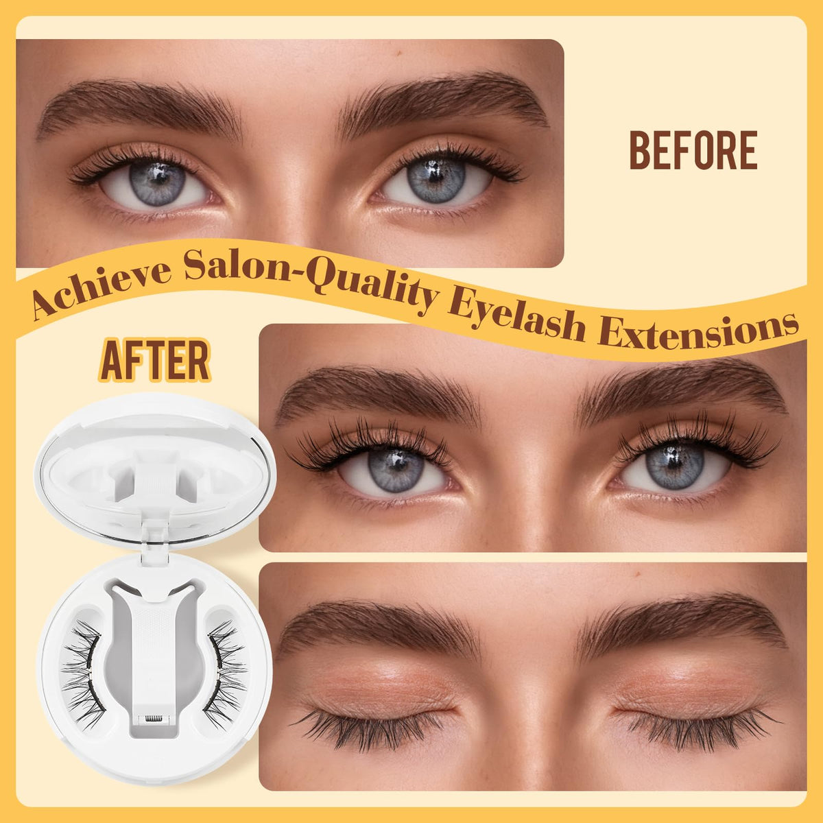 QUEWEL Magnetic Eyelashes with magnetic applicator