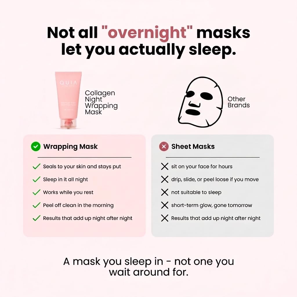 QUIA Beauty Collagen Overnight Wrapping Mask open with applicator