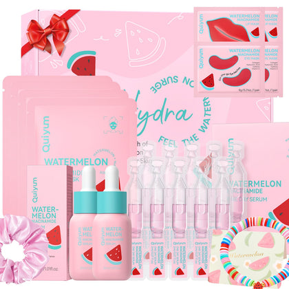 QUIYUM Watermelon & Niacinamide Skincare Set front view with all products