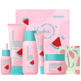 QUIYUM Watermelon & Niacinamide Skincare Set front view with all products