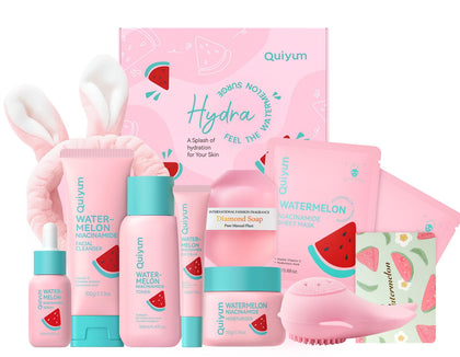 QUIYUM Watermelon & Niacinamide Skincare Set packaging front view