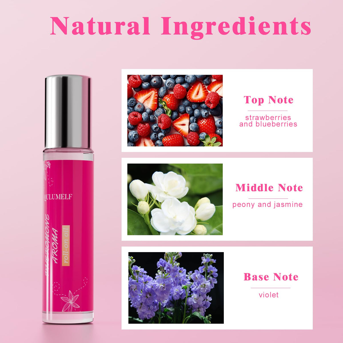 QULUMELF Pheromone Perfume for Women with flowers in the background
