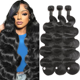 QURTQUT 16A Raw Human Hair Bundles Body Wave front view