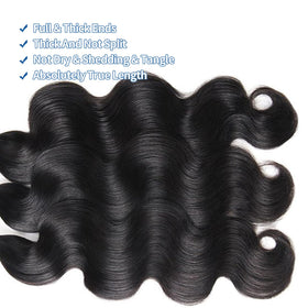 QURTQUT 16A Raw Human Hair Bundles Body Wave packaging