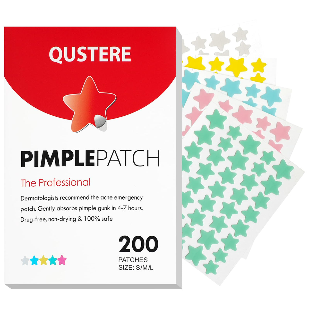 QUSTERE Pimple Patches assorted colours front view