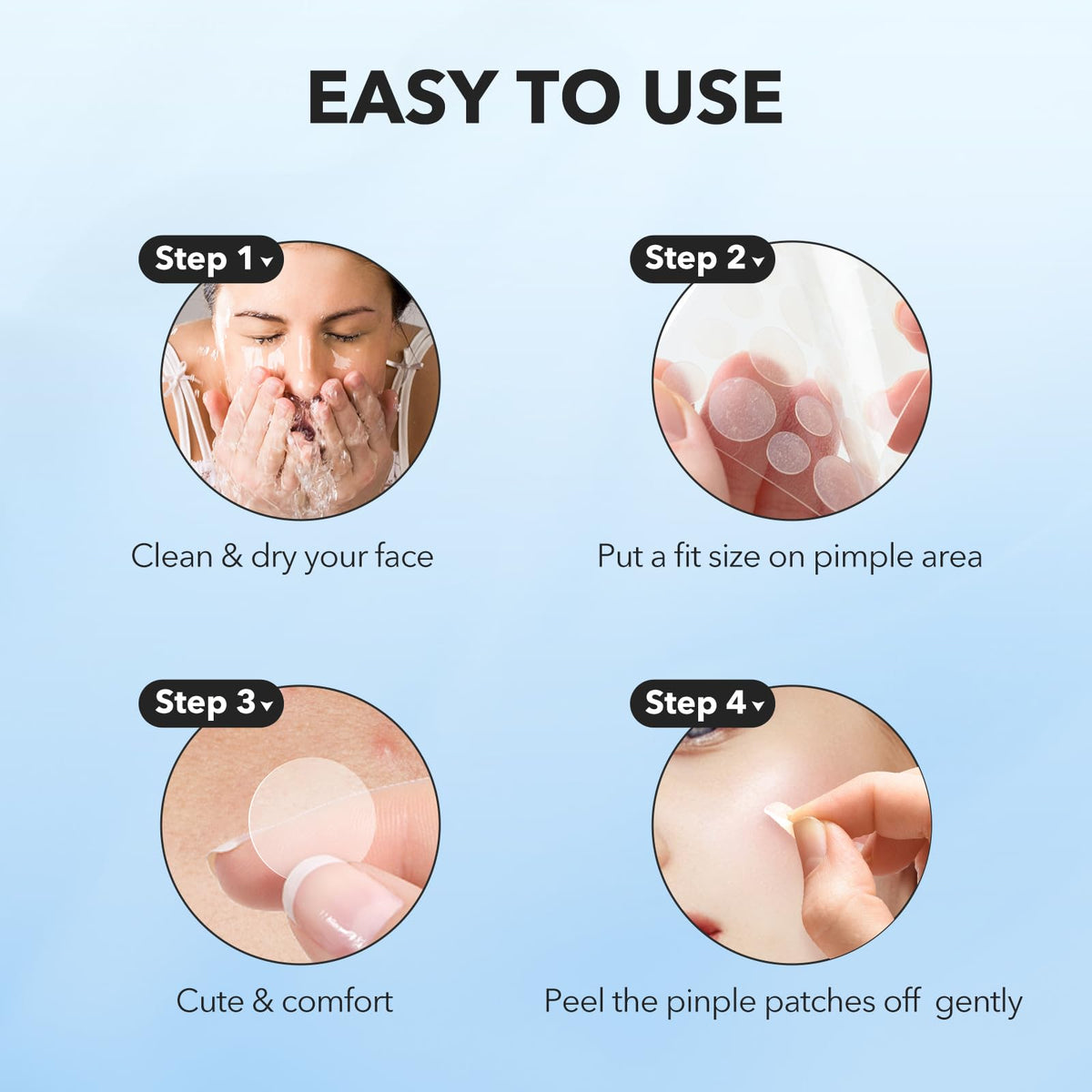 QUSTERE Pimple Patches displayed with skincare products
