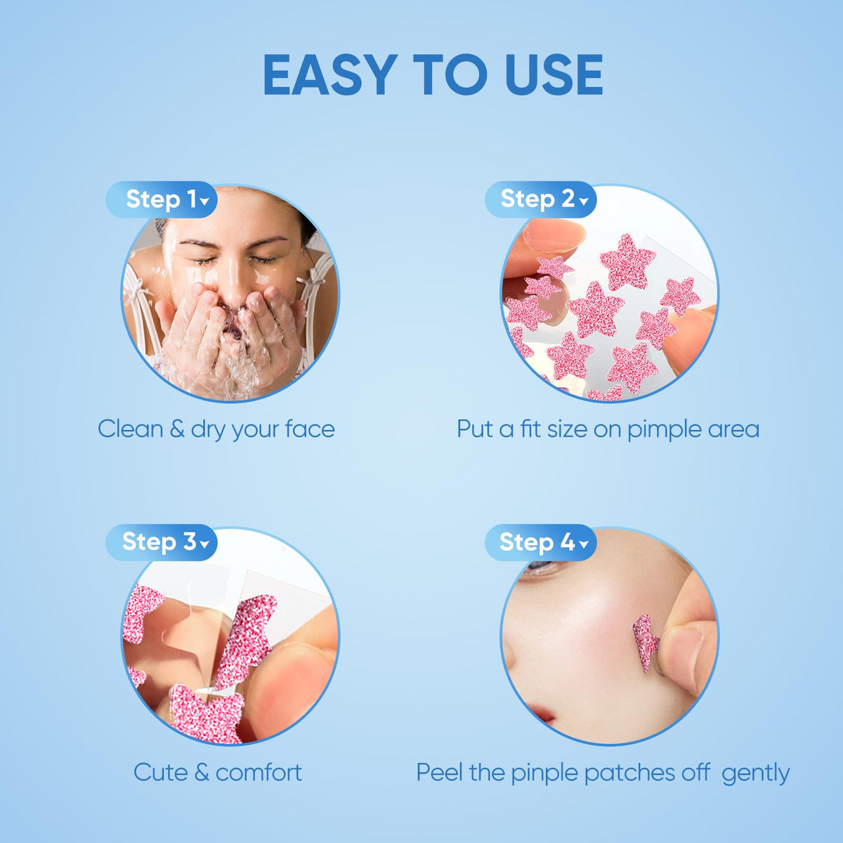 QUSTERE Pimple Patches displayed with skincare products