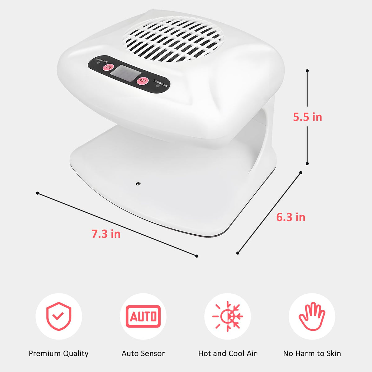 QUTUNI Nail Dryer 300W compact design on table