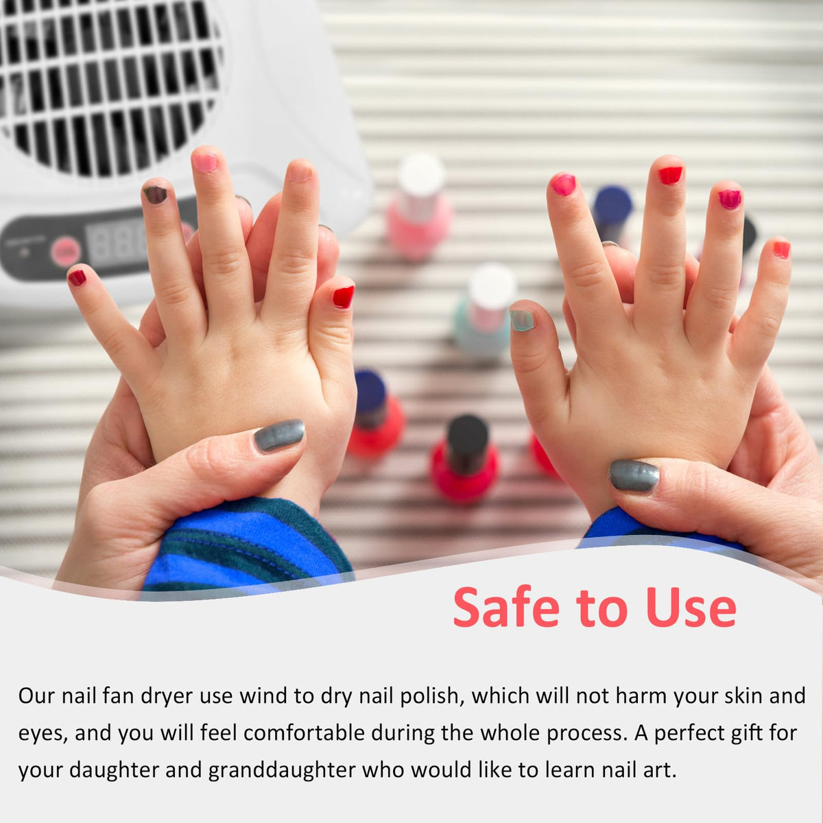 QUTUNI Nail Dryer 300W with hands underneath for sensor operation