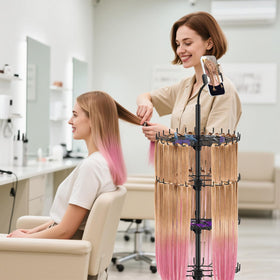 Qxcynb Braiding Hair Rack showing five adjustable layers