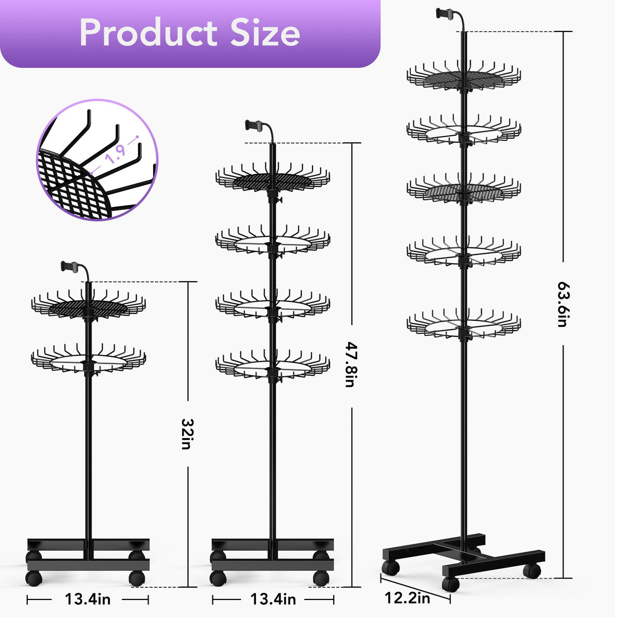 Qxcynb Braiding Hair Rack side view with pegs
