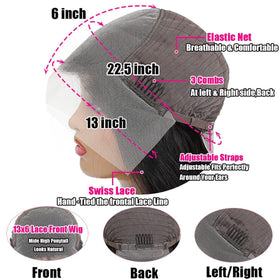 QZOQZO 13x6 Lace Front Wig back view