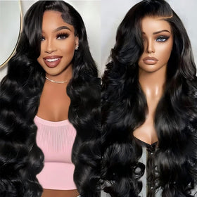 QZOQZO 13x6 Lace Front Wig human hair body wave front view