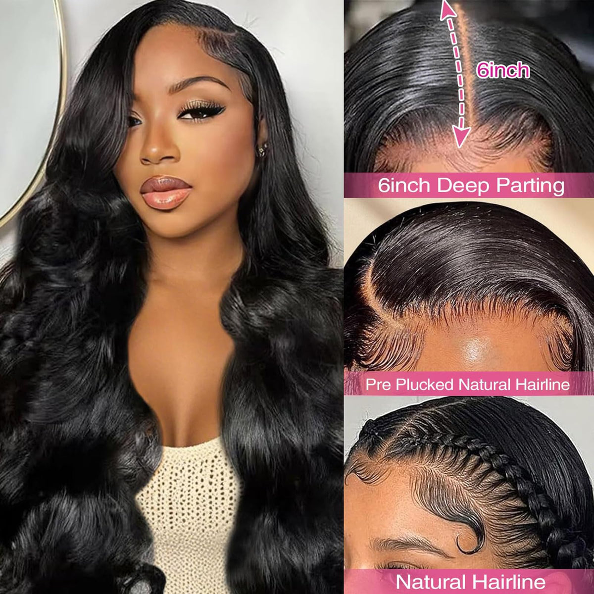 QZOQZO 13x6 Lace Front Wig model at a wedding