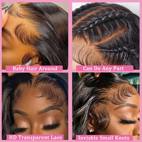 QZOQZO 13x6 Lace Front Wig styling options displayed
