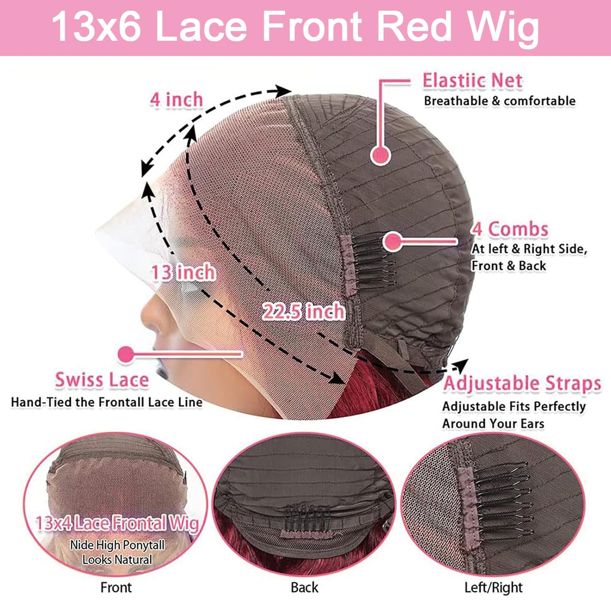 QZOQZO Burgundy Lace Front Wig 30In packaging