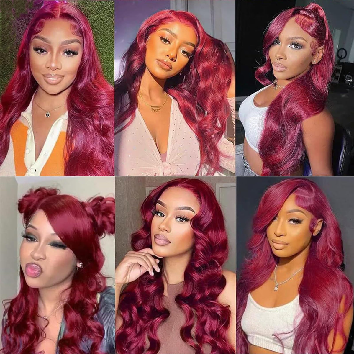 QZOQZO Burgundy Lace Front Wig packaging