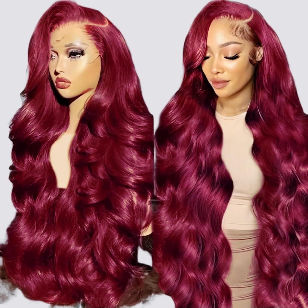 QZOQZO Burgundy Lace Front Wig packaging