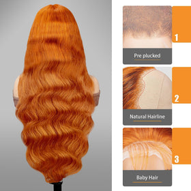 QZOQZO Ginger Lace Front Wig 28 Inch Body Wave back view