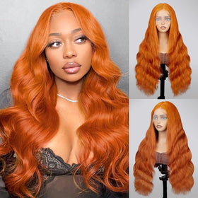 QZOQZO Ginger Lace Front Wig 30 Inch Body Wave side view