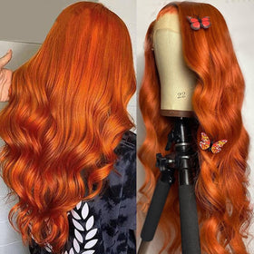 QZOQZO Ginger Lace Front Wig 30 Inch Body Wave styling options
