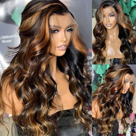 QZOQZO Ombre Lace Front Wig 1B/30 highlight packaging
