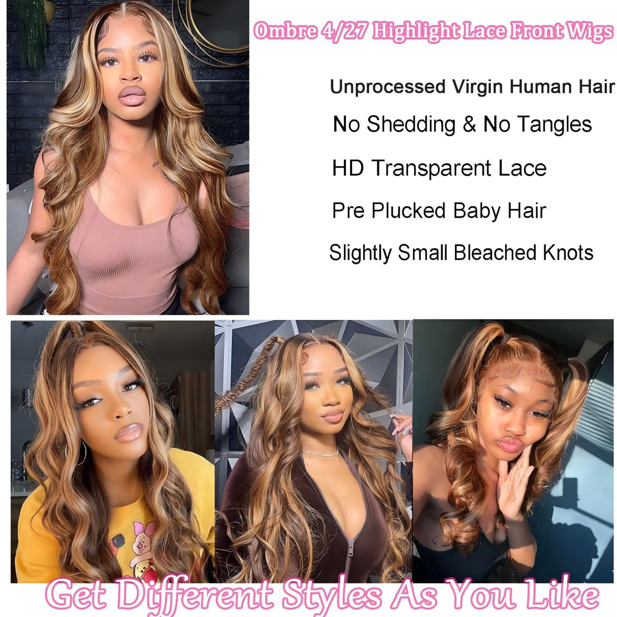 QZOQZO Ombre Lace Front Wig 28 Inch back view highlighting length