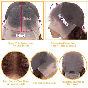 QZOQZO Ombre Lace Front Wig 28 Inch packaging display