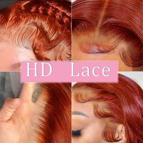 QZOQZO Reddish Brown Lace Front Wig 30 Inch styled