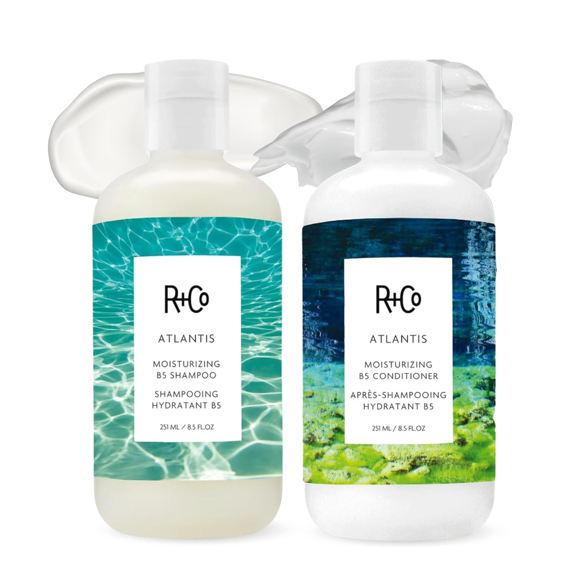 R+Co Atlantis Moisturizing B5 Shampoo and Conditioner Set 8.5oz front view