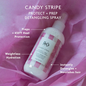 R+Co Candy Stripe Detangling Spray side view