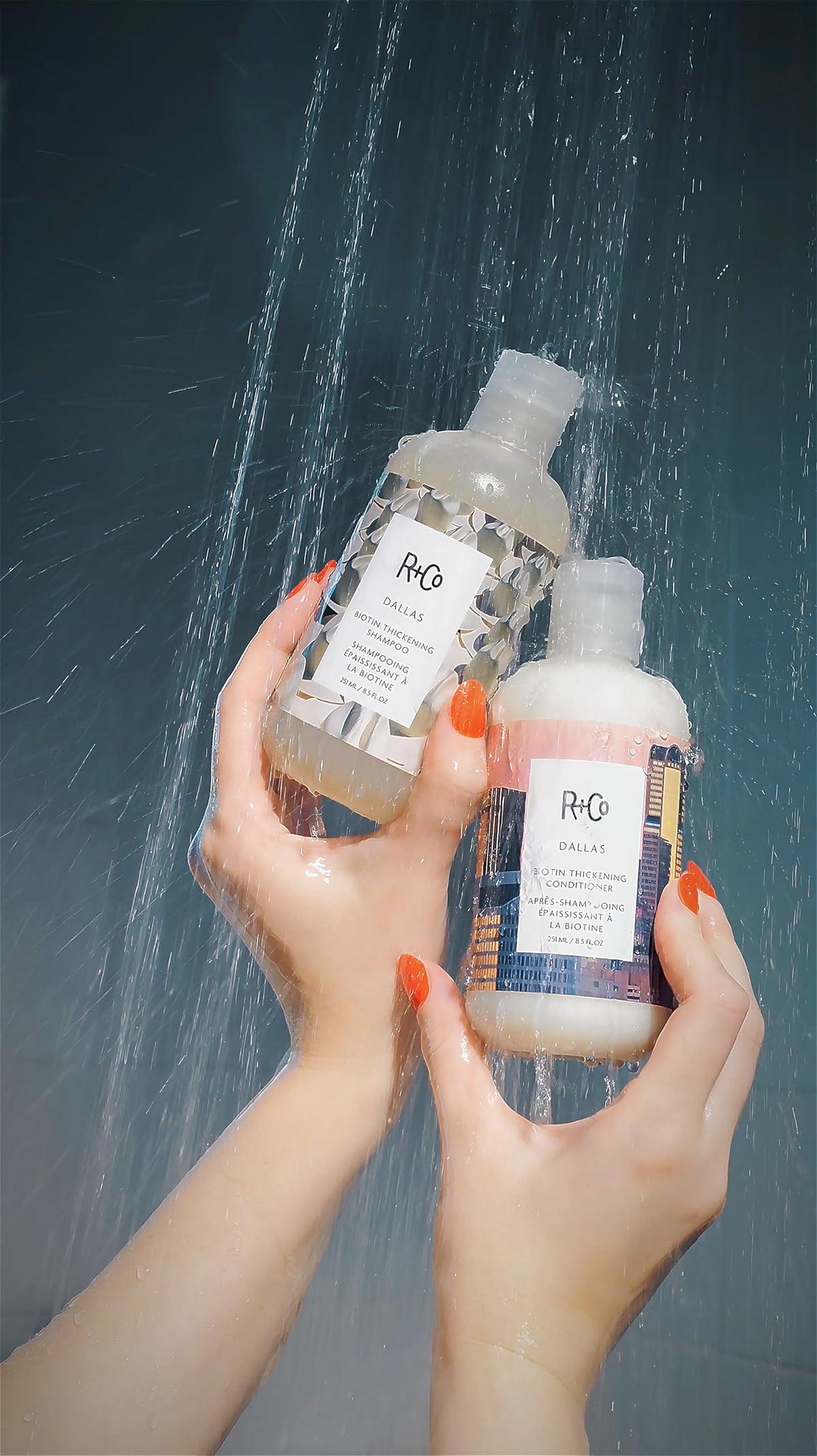 R+Co Dallas Biotin Thickening Conditioner 8.5 Oz close-up of label